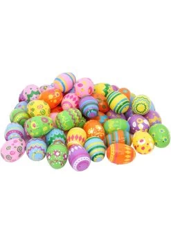100 Piece Printed Plastic Egg Shells -Halloween Costume Shop 100 pcs 2 4 printed plastic egg shells alt 2