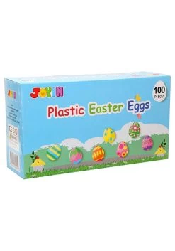 100 Piece Printed Plastic Egg Shells -Halloween Costume Shop 100 pcs 2 4 printed plastic egg shells alt 4