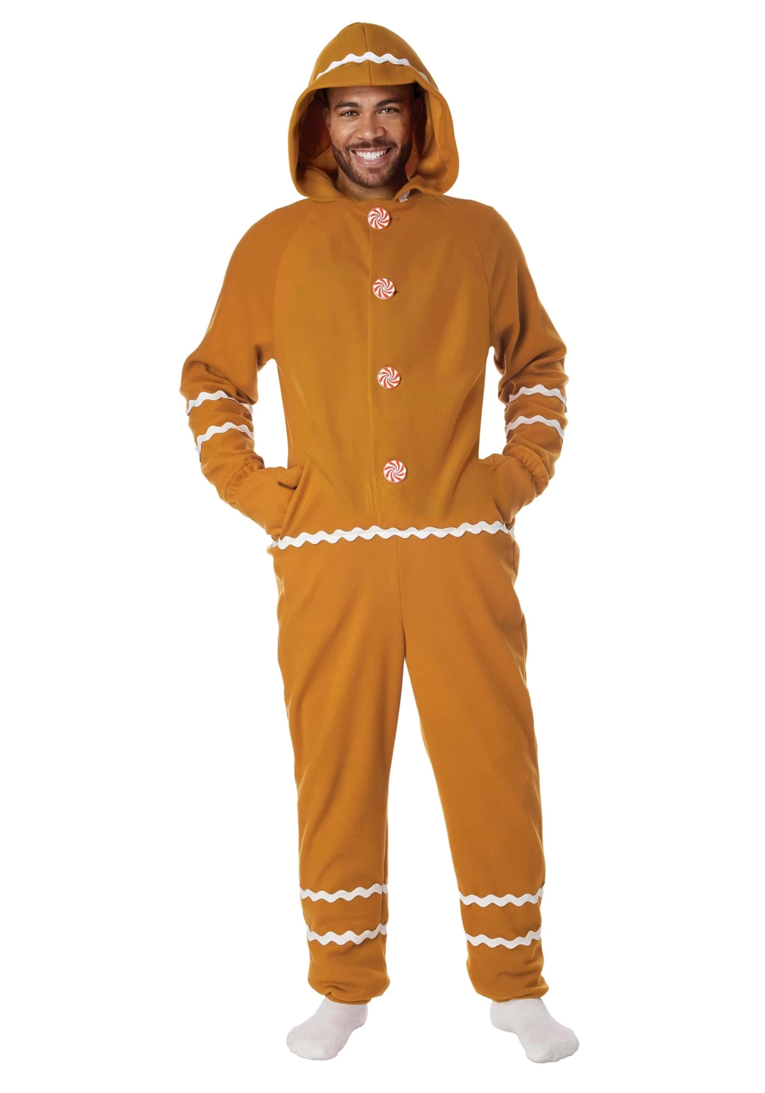 Adult Gingerbread Cookie Jumpsuit 4 Adult Gingerbread Cookie Jumpsuit - Image 2