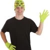 Grinch Hat & Gloves Set For Adults -Halloween Costume Shop adult grinch beanie gloves set
