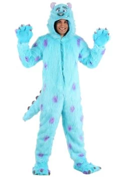 Hooded Disney Monsters Inc Sulley Costume For Adults -Halloween Costume Shop adult hooded monsters inc sulley costume alt 8