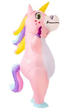 Inflatable Pink Unicorn Costume For Adults -Halloween Costume Shop adult inflatable pink unicorn costume alt 3