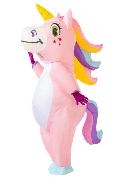 Inflatable Pink Unicorn Costume For Adults -Halloween Costume Shop adult inflatable pink unicorn costume alt 4
