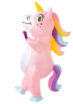 Inflatable Pink Unicorn Costume For Adults -Halloween Costume Shop adult inflatable pink unicorn costume alt 6