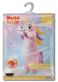 Inflatable Pink Unicorn Costume For Adults -Halloween Costume Shop adult inflatable pink unicorn costume alt 7