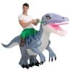 Adult Inflatable Riding-A-Grey Raptor Costume -Halloween Costume Shop adult inflatable riding a grey raptor costume