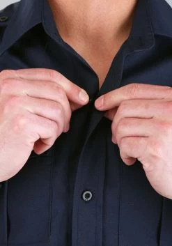 Adult Long Sleeve Police Officer Shirt -Halloween Costume Shop adult long sleeve police shirt alt 3 upd