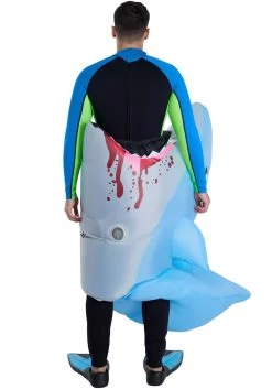 Adult Man Eating Shark Inflatable Costume 7 Adult Man Eating Shark Inflatable Costume -Halloween Costume Shop adult man eating inflatable shark costume alt 2