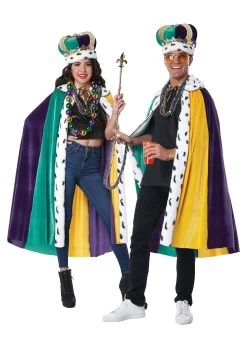 Mardi Gras Cape And Crown Set For Adults