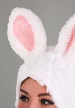 Adult White Bunny Costume -Halloween Costume Shop adult open face white bunny alt 7