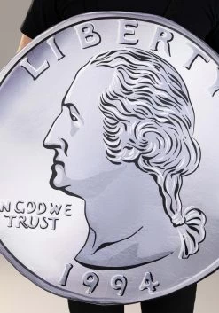 Silver Quarter Costume For Adults -Halloween Costume Shop adult quarter costume alt 2