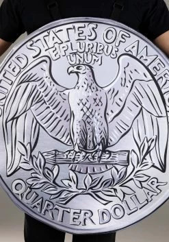 Silver Quarter Costume For Adults -Halloween Costume Shop adult quarter costume alt 3