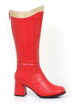 Adult Red And Gold Super Hero Boots