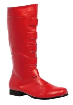 Red Superhero Boots For Adults