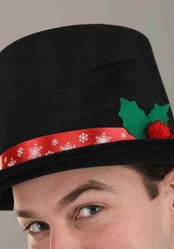 Snowman Costume Top Hat For Adults -Halloween Costume Shop adult snowman costume top hat alt 2