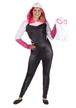 JAZWARES Spider-Gwen Costume For Adults -Halloween Costume Shop adult spider gwen costume alt 3