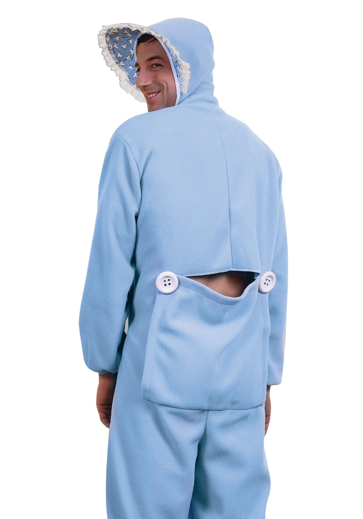 Adult Baby Pajamas Costume In Blue 3 Adult Baby Pajamas Costume In Blue