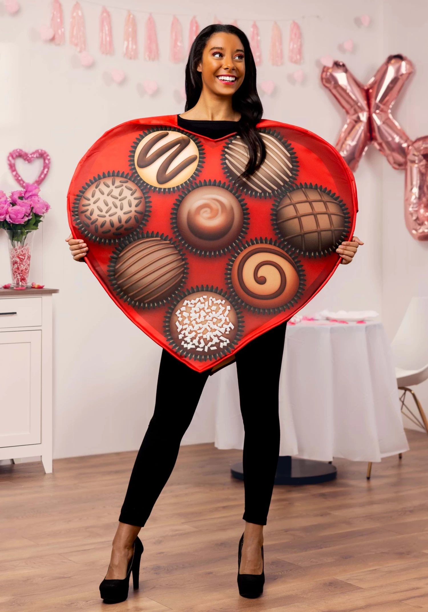 Heart-Shaped Box Of Chocolates Adult Costume 3 Heart-Shaped Box Of Chocolates Adult Costume