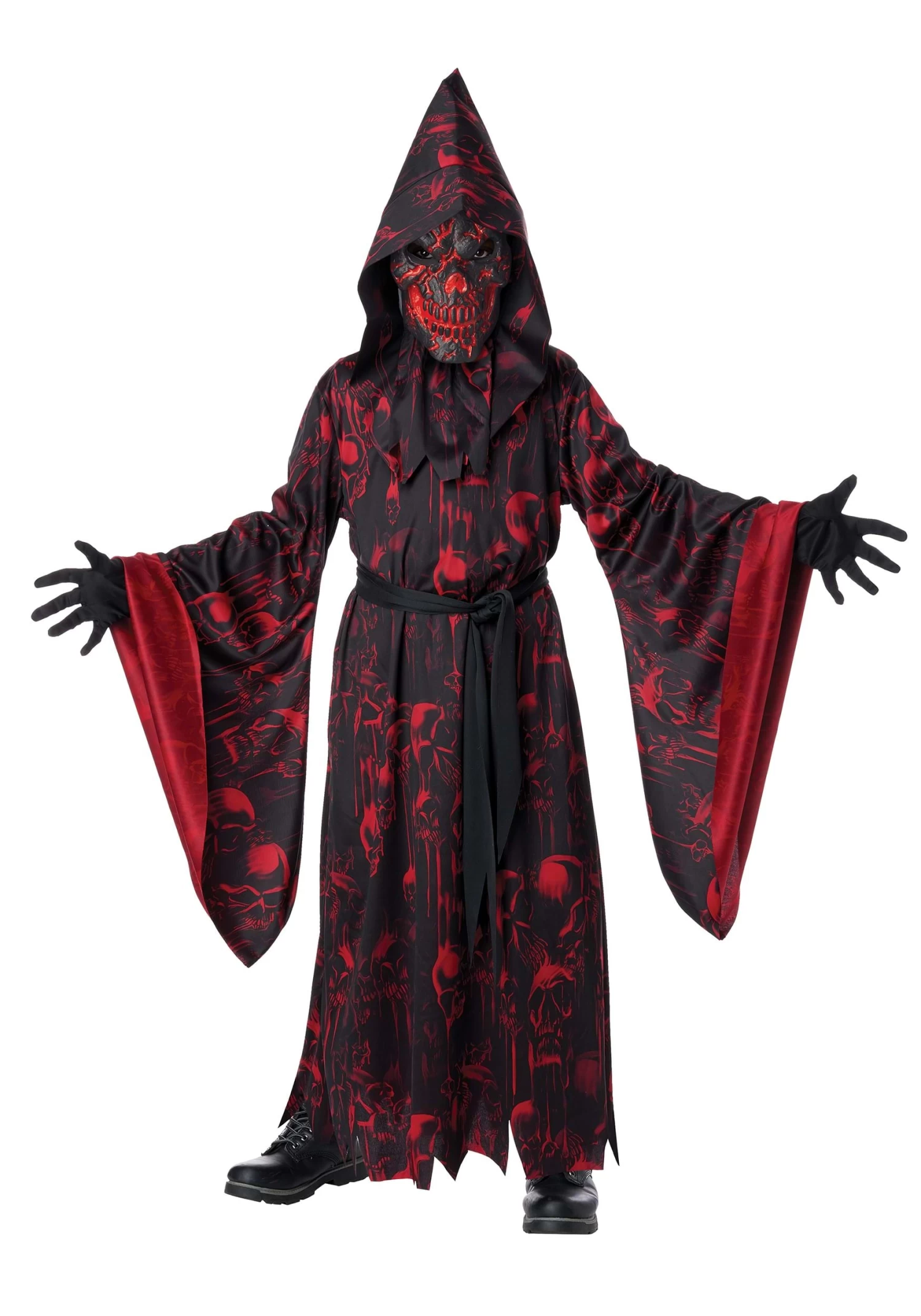 Boy's Fire & Brimstone Costume W/ Light Up Mask 3 Boy's Fire & Brimstone Costume W/ Light Up Mask