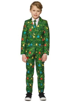 Opposuits Green Christmas Tree Light Up Suit For Boys