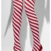 Smiffys Candy Cane Striped Thigh High Women's Stockings -Halloween Costume Shop candy cane striped thigh high stockings