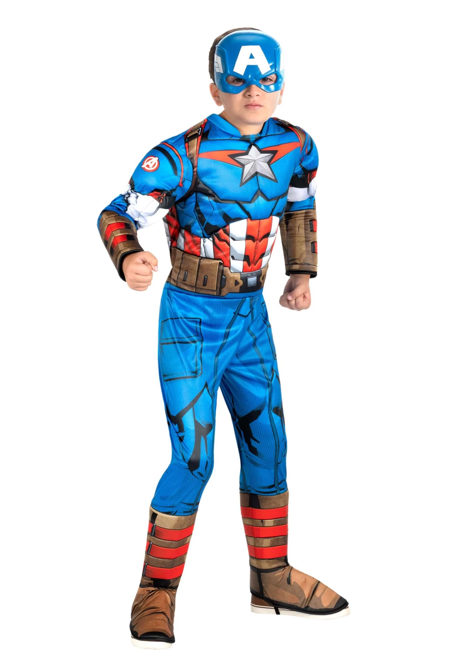 JAZWARES Boy's Captain America (Steve Rogers) Costume 4 JAZWARES Boy's Captain America (Steve Rogers) Costume - Image 2