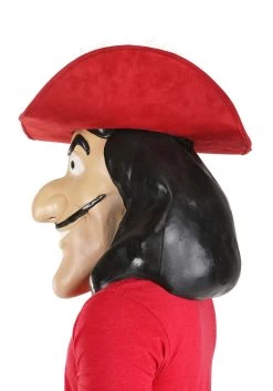 Captain Hook Latex Mask For Adults -Halloween Costume Shop captain hook latex mask hat set alt 2