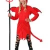 Cute Red Hooded Devil Costume For Girls 1 Cute Red Hooded Devil Costume For Girls -Halloween Costume Shop child cute devil costume