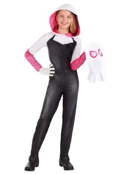 JAZWARES Kid's Spider-Gwen Costume -Halloween Costume Shop child spider gwen costume alt 6