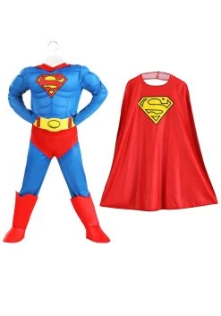 Classic Superman Deluxe Costume For Kids -Halloween Costume Shop classic superman deluxe kids costume alt 5