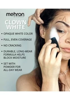 Clown White 2.25 Oz Premium Quality Makeup -Halloween Costume Shop clown white 225 oz premium quality makeup alt 3