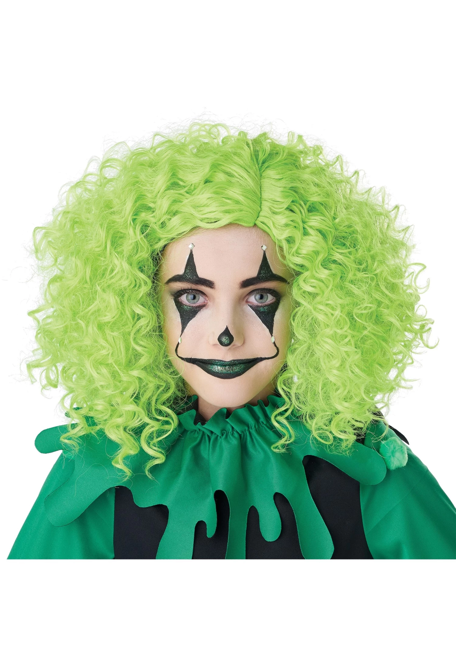 Corkscrew Green Curls Clown Wig 3 Corkscrew Green Curls Clown Wig