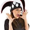 Court Jester Black & White Plush Hat -Halloween Costume Shop court jester plush hat black white