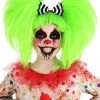 Neon Green Creepy Clown Wig For Girls