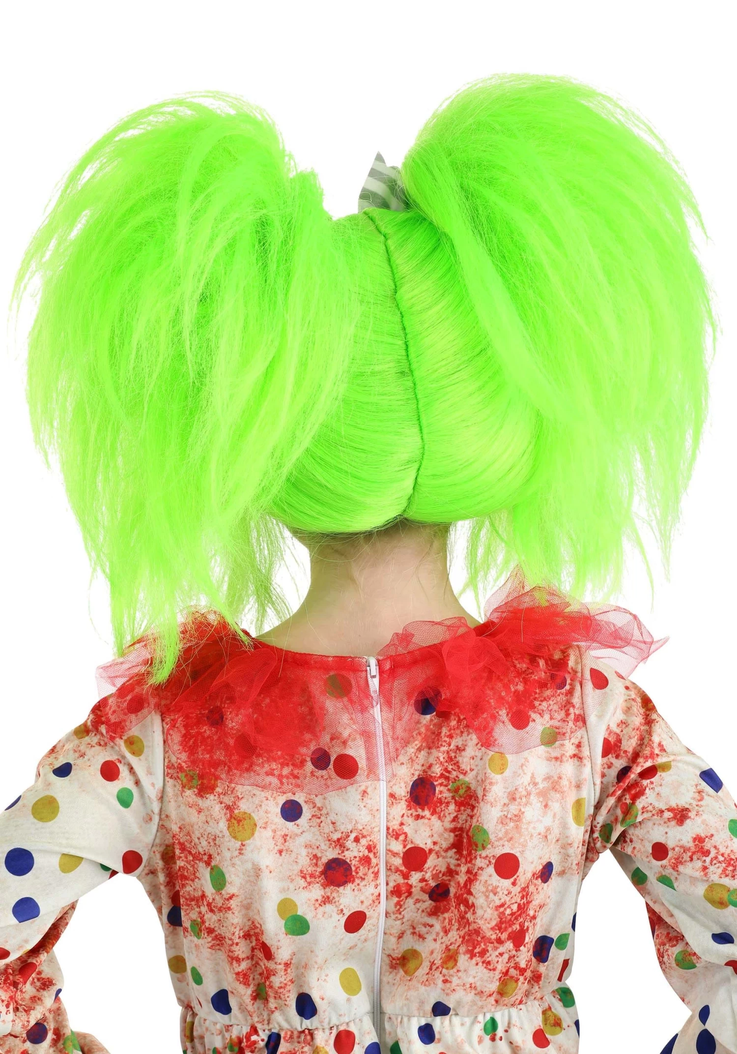 Neon Green Creepy Clown Wig For Girls 4 Neon Green Creepy Clown Wig For Girls - Image 2