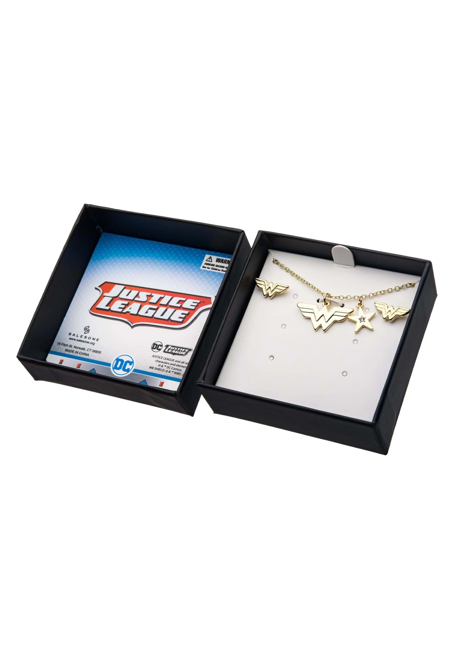DC Comics Wonder Woman Logo Necklace & Earrings Set 4 DC Comics Wonder Woman Logo Necklace & Earrings Set - Image 2