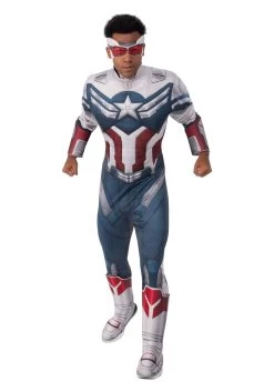 Falcon And The Winter Soldier Deluxe Captain America Men's Costume -Halloween Costume Shop falcon winter soldier deluxe captain america alt 3