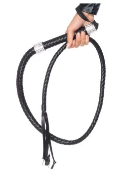 LEG AVENUE Faux Black Leather Costume Whip