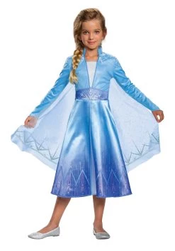 Deluxe Disney Frozen 2 Girls Elsa Costume -Halloween Costume Shop frozen 2 girls elsa deluxe costume alt 2