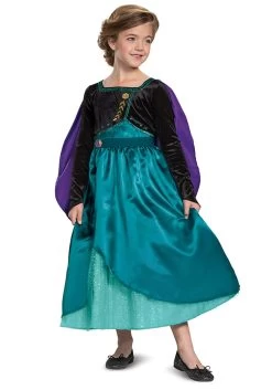 Disguise Frozen Queen Anna Deluxe Girls Costume -Halloween Costume Shop frozen queen anna deluxe costume for girls alt 2