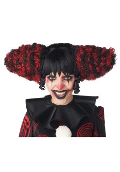 Black And Red Clown Funhouse Wig
