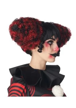 Black And Red Clown Funhouse Wig -Halloween Costume Shop funhouse clown black and red wig alt 2