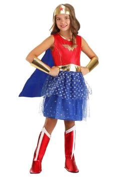 Caped Wonder Woman Costume For Girls