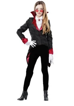 Dashing Vampiress Costume For Girls