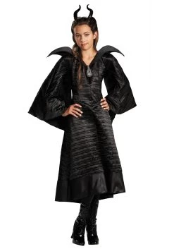 Disguise Girls Deluxe Black Maleficent Christening Gown Costume