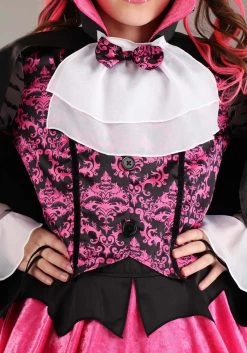 Pink Vampire Costume For Girls -Halloween Costume Shop girls pink vampire costume alt 2