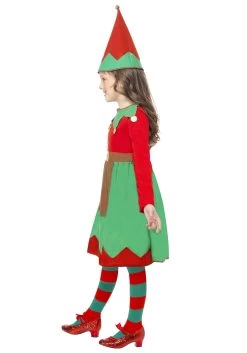 Smiffys Girls Santa's Little Helper Costume -Halloween Costume Shop girls santas little helper costume side