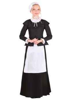 Thankful Pilgrim Costume For Girls 7 Thankful Pilgrim Costume For Girls -Halloween Costume Shop girls thankful pilgrim costume alt 2