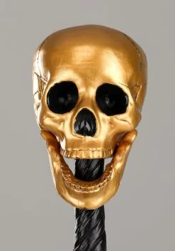 Gold Voodoo Skull Staff Accessory -Halloween Costume Shop gold voodoo skull staff alt 2