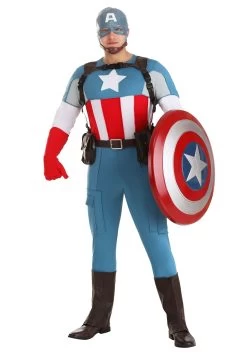 Captain America Grand Heritage Men's Costume -Halloween Costume Shop grand heritage adult captain america costume alt 12